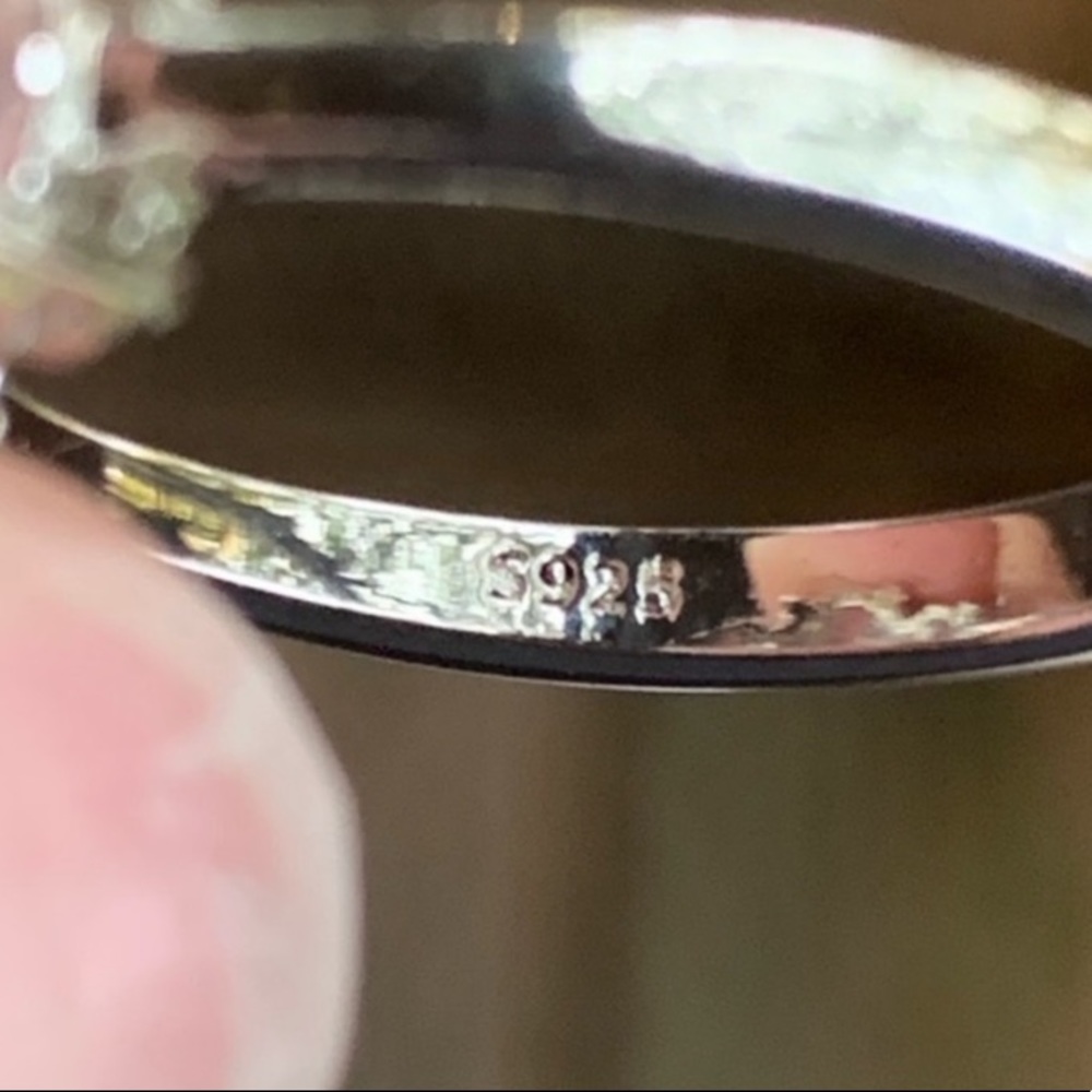 STERLING SILVER 3 OVAL STONE RING - Picture 10 of 10